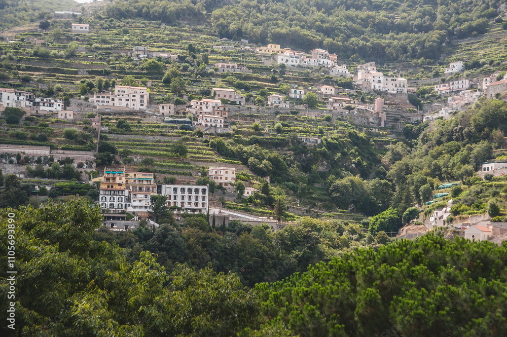 view from the top of the mountain in Amalfi view from the top of the mountain in Amalfi