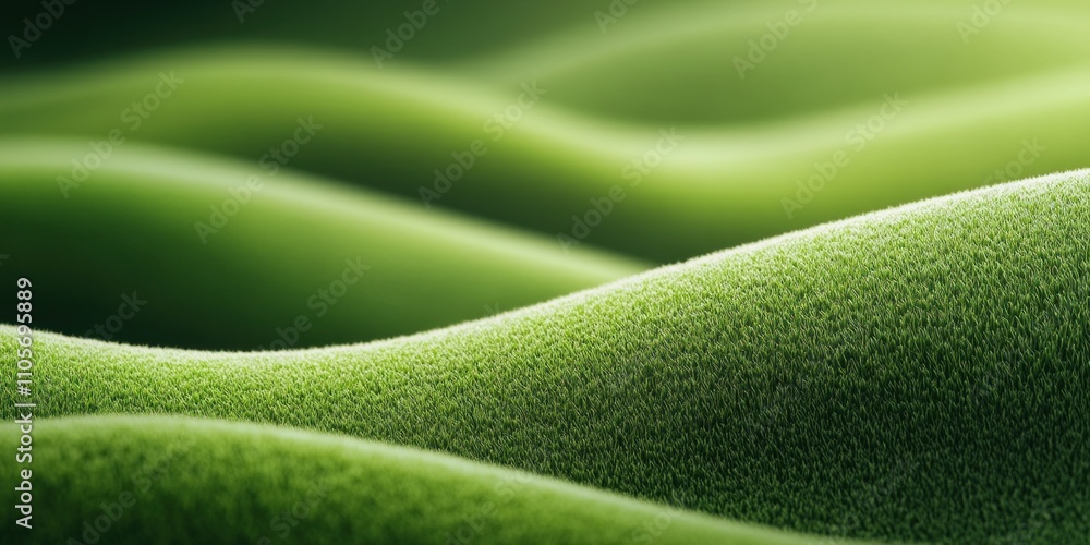 Soft green waves of grass stretch across the landscape, illuminated by gentle sunlight, creating a serene and calming atmosphere in the natural setting Soft green waves of grass stretch across the landscape, illuminated by gentle sunlight, creating a serene and calming atmosphere in the natural setting
