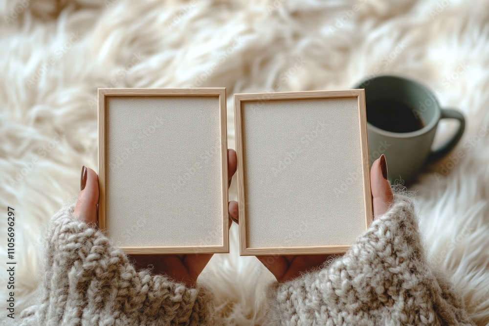 Two empty oak frames Two empty oak frames