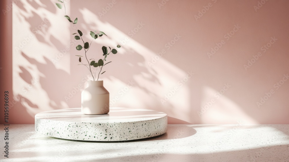 Pink Wall Product Display.