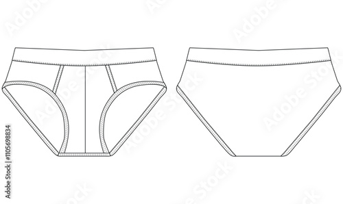 boxer shorts underwear vector illustration template back and fond views underwear vector design
