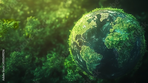 Green World Background with Copy Space Preserving Our Planet