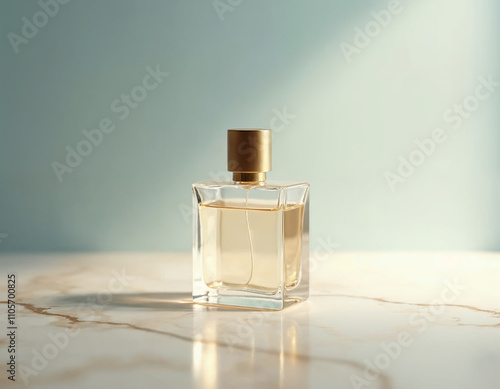 bottle of perfume mockup on white background