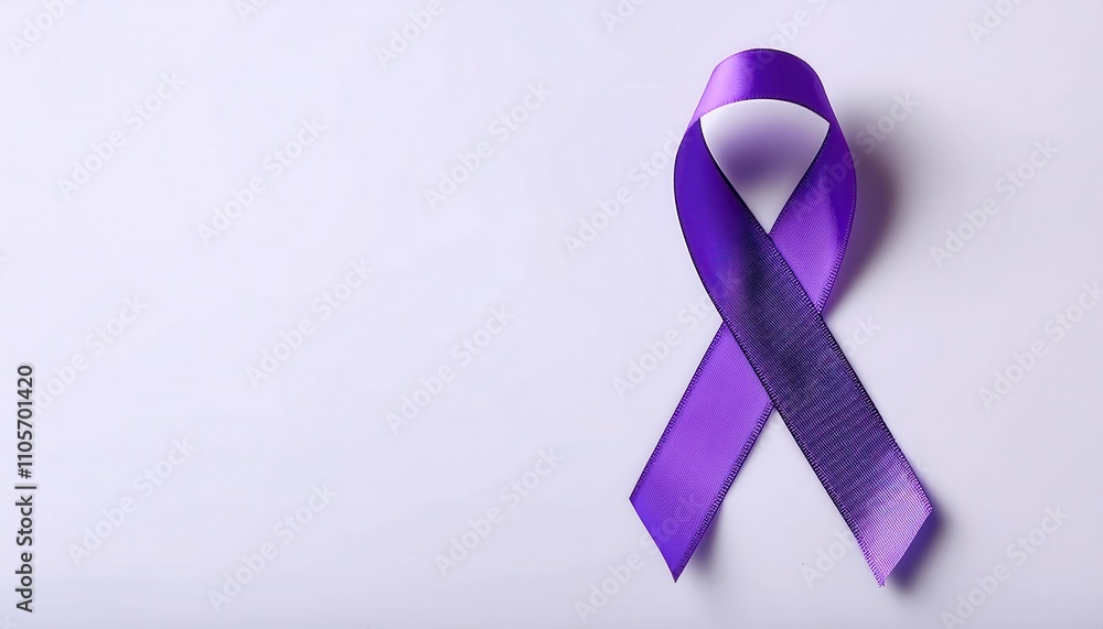Purple Ribbon Symbol. Raising Awareness for Domestic Violence Prevention, Alzheimer's Support, Epilepsy Advocacy, and Pancreatic Cancer Awareness. Universal Icon of Solidarity and Hope Purple Ribbon Symbol. Raising Awareness for Domestic Violence Prevention, Alzheimer's Support, Epilepsy Advocacy, and Pancreatic Cancer Awareness. Universal Icon of Solidarity and Hope