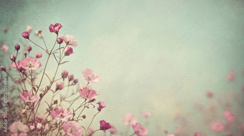 Fototapeta premium vintage wildflowers background