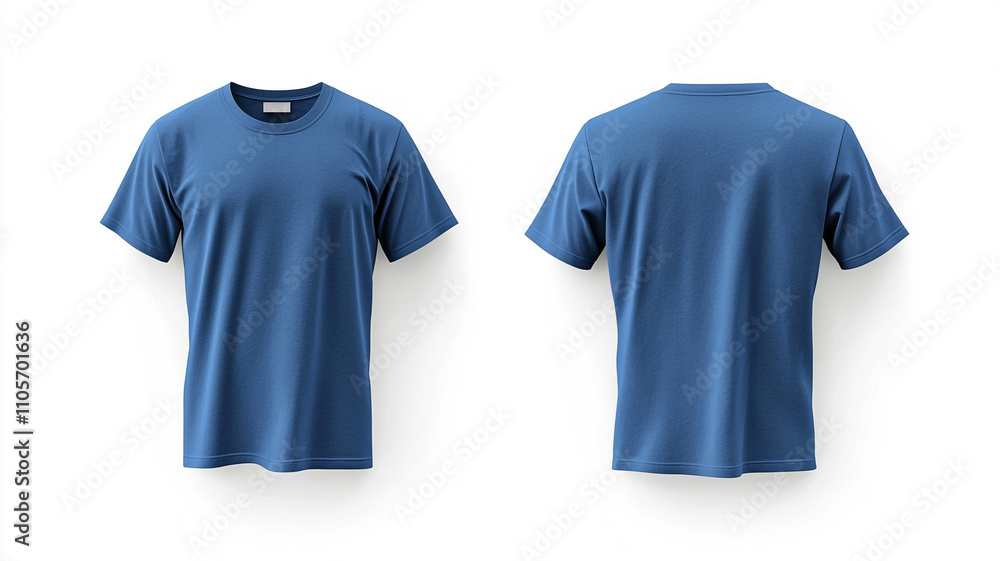 blue t-shirt mockup template isolated on a white background blue t-shirt mockup template isolated on a white background