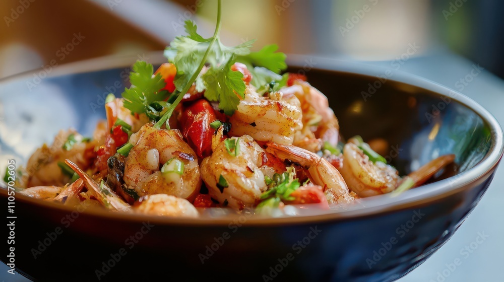 Delicious Shrimp Dish with Fresh Vegetables Delicious Shrimp Dish with Fresh Vegetables