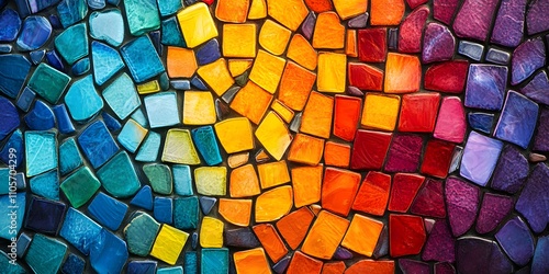 Colorful Mosaic Pattern In Vibrant Hues photo