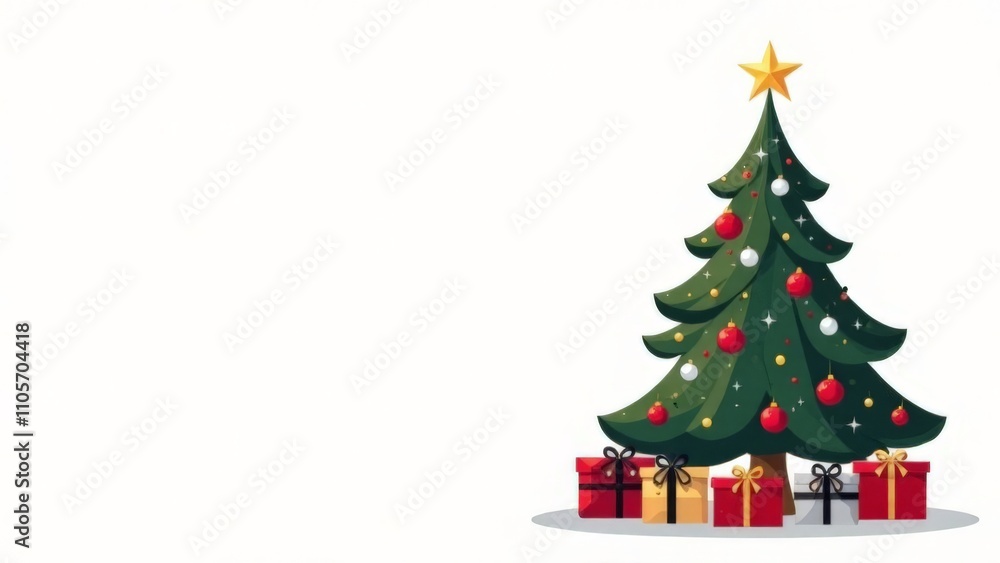 Christmas tree with gift boxes on a white background Christmas tree with gift boxes on a white background