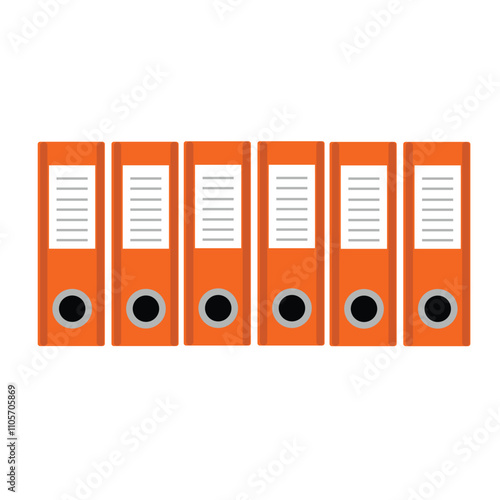 Orange office binder. Document binder.