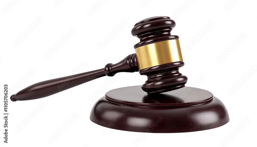 Close-Up of a Judge's Wooden Gavel on transparent Background Close-Up of a Judge's Wooden Gavel on transparent Background