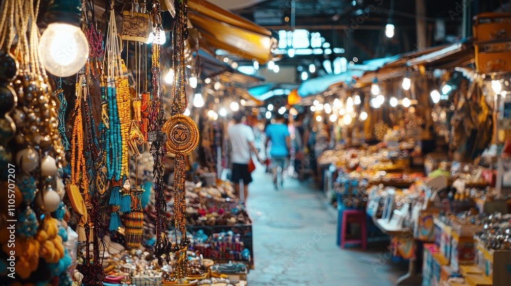 A bustling market filled with stalls selling souvenirs from various cultures, including handmade crafts and jewelry. A bustling market filled with stalls selling souvenirs from various cultures, including handmade crafts and jewelry.