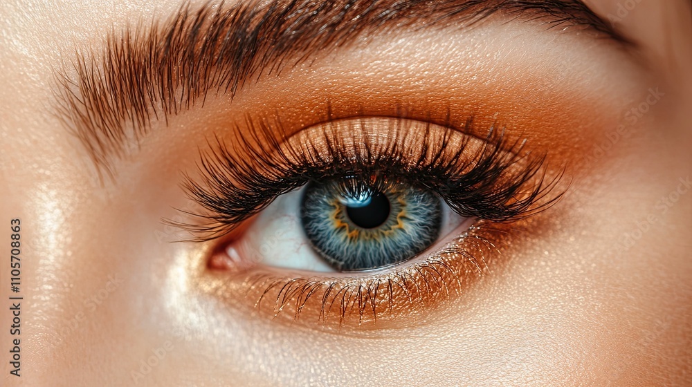 Closeup Of A Beautiful Eye With Makeup And Long Lashes Closeup Of A Beautiful Eye With Makeup And Long Lashes