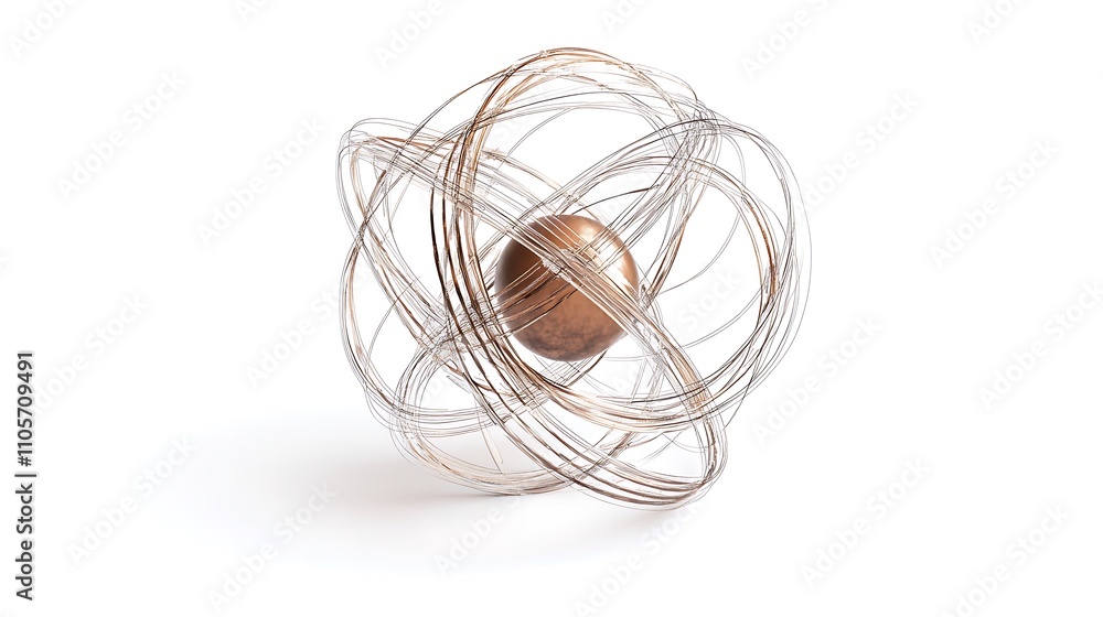 Abstract Sphere Encased In Intertwined Rings Abstract Sphere Encased In Intertwined Rings