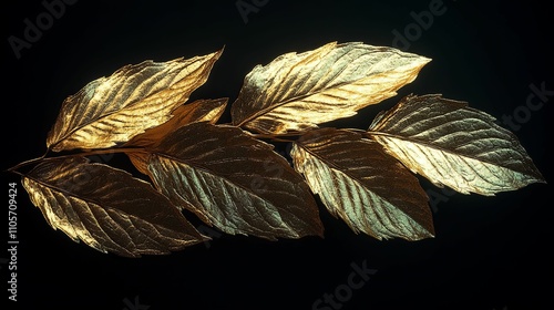 Golden Leaves Branch Elegant Nature Design