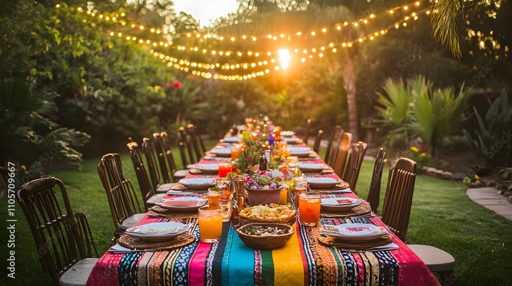 Naklejka premium 屋外パーティーの風景