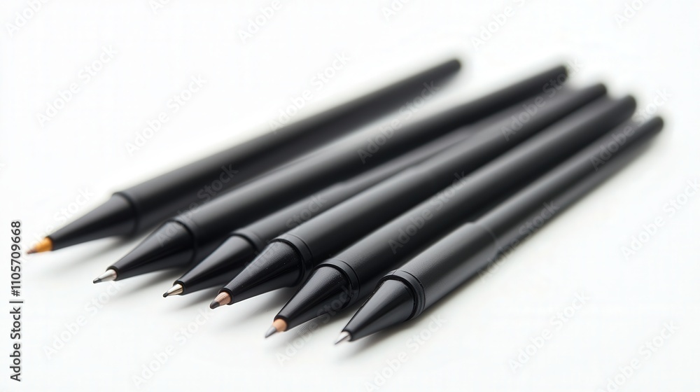 A set of fine-tip pens designed for precision writing, ideal for detailed work such as drawing, sketching, or fine handwriting. A set of fine-tip pens designed for precision writing, ideal for detailed work such as drawing, sketching, or fine handwriting.