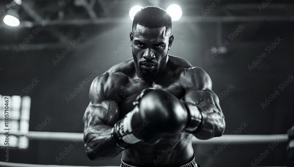 Focused boxer warming up with a jump rope in a gym, sweat glistening and motion blur emphasizing the intensity of the exercise. Focused boxer warming up with a jump rope in a gym, sweat glistening and motion blur emphasizing the intensity of the exercise.