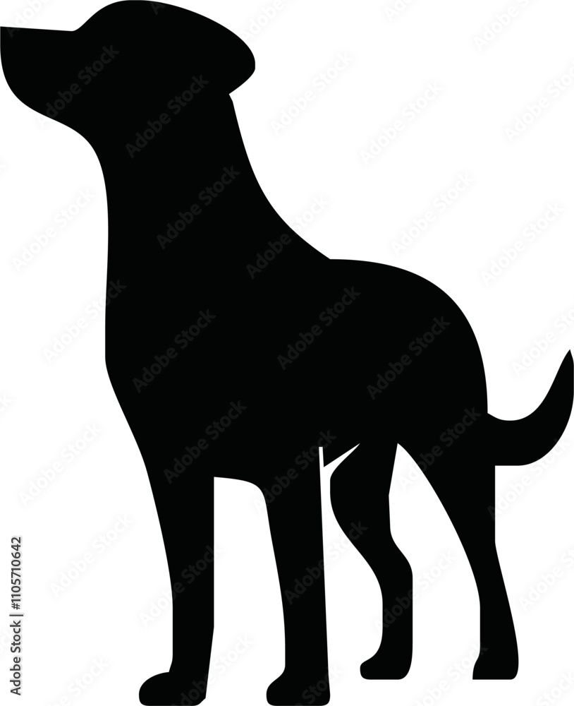 Vector silhouette of dog on white background Vector silhouette of dog on white background