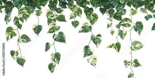 A modern collection of illustrations featuring jungle liana climbing plants, wild rainforest vines, and leafy branches.