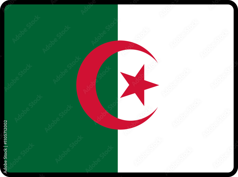 Algeria Flag Smooth rectangle icon Algeria Flag Smooth rectangle icon