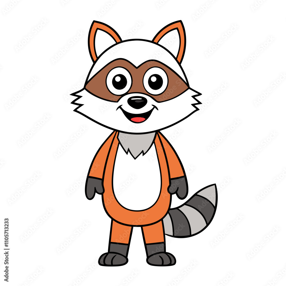 Obraz premium Raccoon cartoon vector illustration
