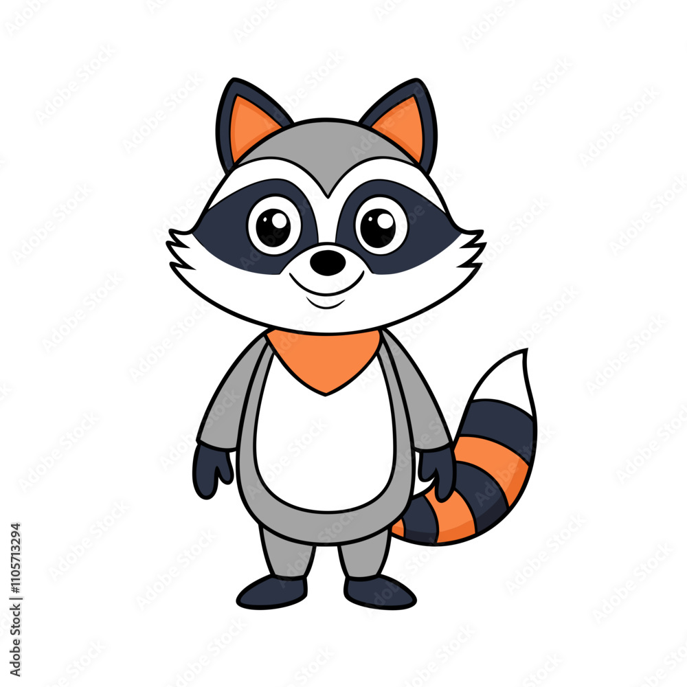 Fototapeta premium Raccoon cartoon vector illustration
