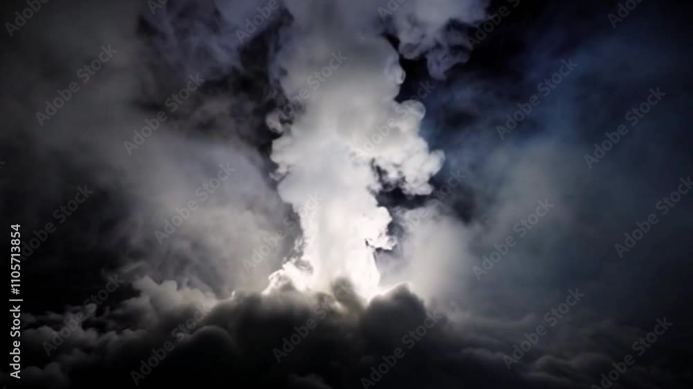 Rising Wall of Endless Smoke Steam Loop on Black Background Rising Wall of Endless Smoke Steam Loop on Black Background