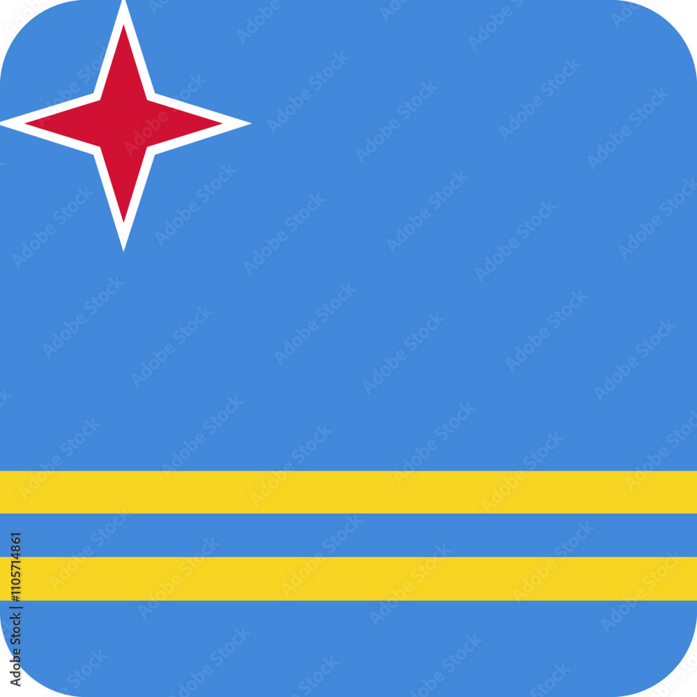 Aruba Flag Square Icon Aruba Flag Square Icon