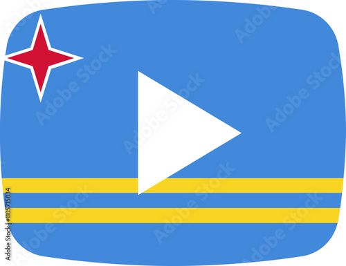 Free Download Aruba Flag on video player icon - GFXLoad