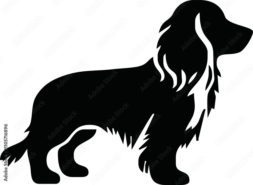 Vector silhouette of dog on white background Vector silhouette of dog on white background