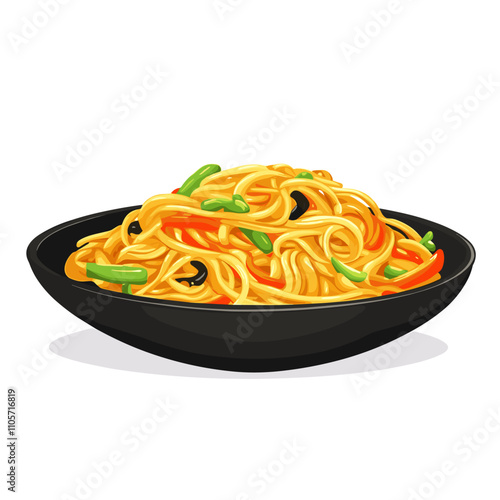 vector Plate of spaghetti . Generative AI
