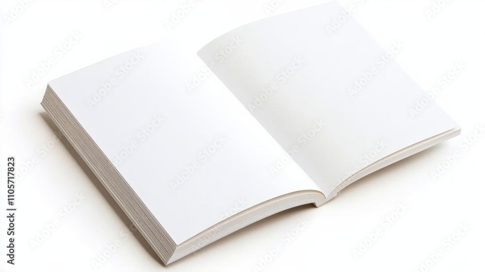 A blank half-folded booklet mockup template with clean edges, isolated on a white background, minimalistic perspective, A blank half-folded booklet mockup template with clean edges, isolated on a white background, minimalistic perspective,
