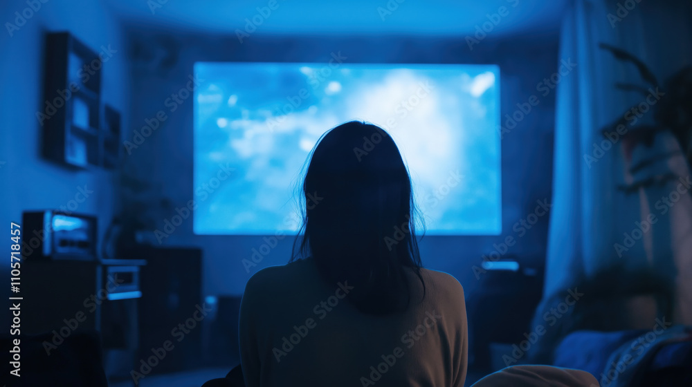 Immersion defines a cozy living room where a viewer is captivated by the glow of a large screen, enveloped in an atmosphere of suspense and wonder. Immersion defines a cozy living room where a viewer is captivated by the glow of a large screen, enveloped in an atmosphere of suspense and wonder.