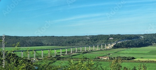 Croatia, Mirna - November 3, 2024: The Mirna Bridge is located between the Nova Vas