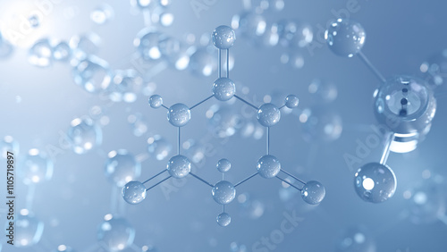 barbituric acid molecular structure 3d, barbiturates, structural chemical formula view from a microscope photo