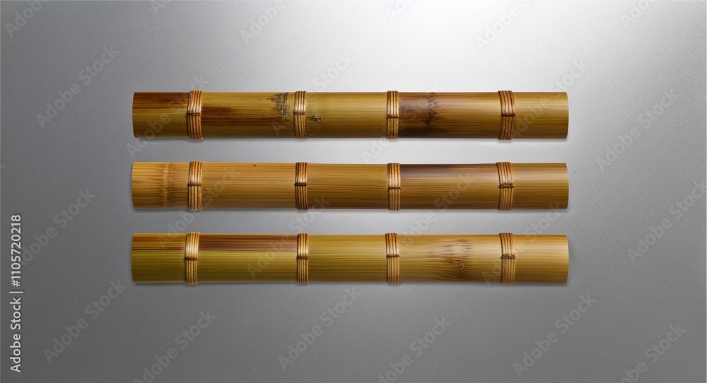 Bamboo Slat on Silver background design Bamboo Slat on Silver background design