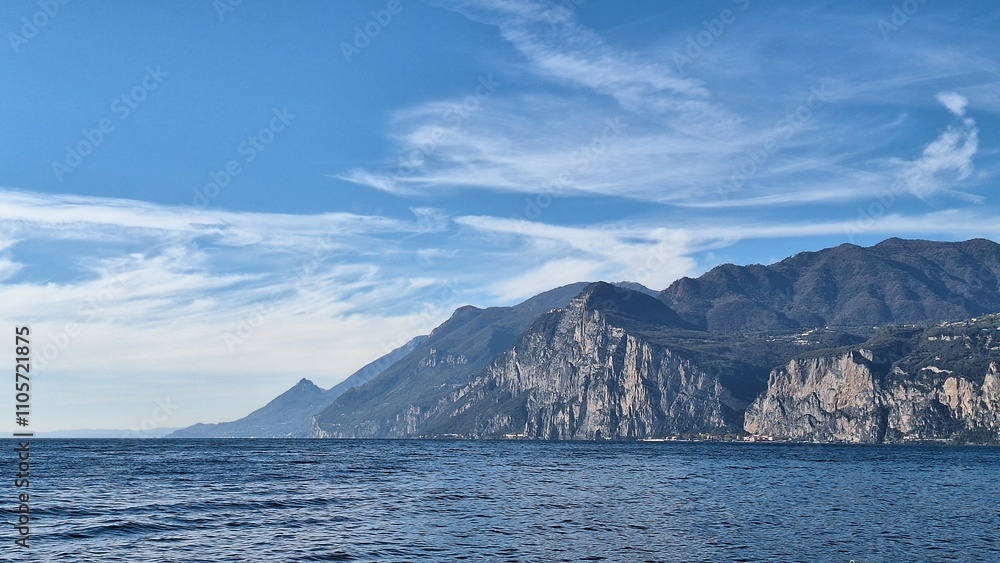 Malcesine, Italy - November 6, 2024: Landscape of the Castle of Malcesine Malcesine, Italy - November 6, 2024: Landscape of the Castle of Malcesine