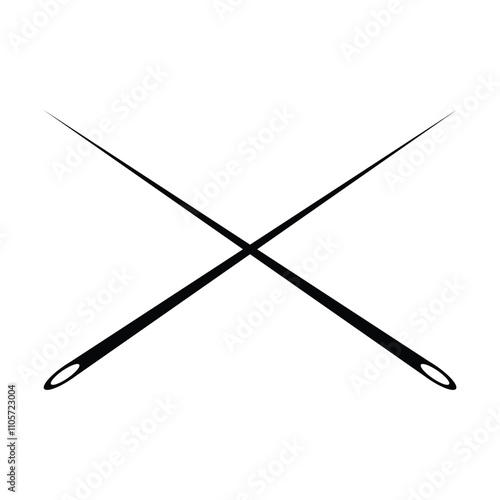 Vector graphics. On a white background there are two needles .