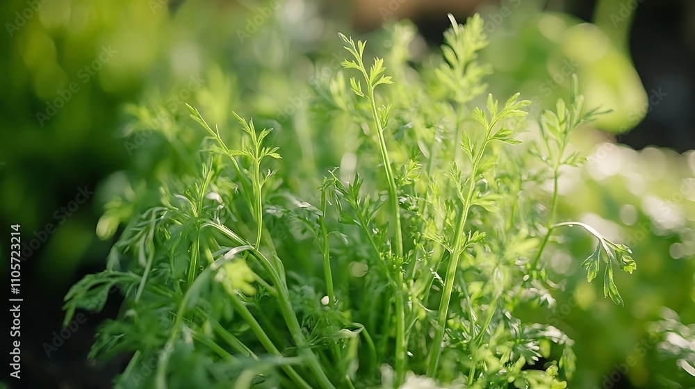 A close-up of vegetable plants thriving in a garden, thanks to the use of organic fertilizer. A close-up of vegetable plants thriving in a garden, thanks to the use of organic fertilizer.