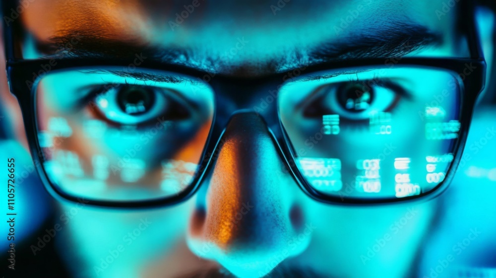 Forensic Analyst Examining Code on Multiple Screens in Dimly Lit Room: Intense Cybersecurity Investigation Focus. Forensic Analyst Examining Code on Multiple Screens in Dimly Lit Room: Intense Cybersecurity Investigation Focus.