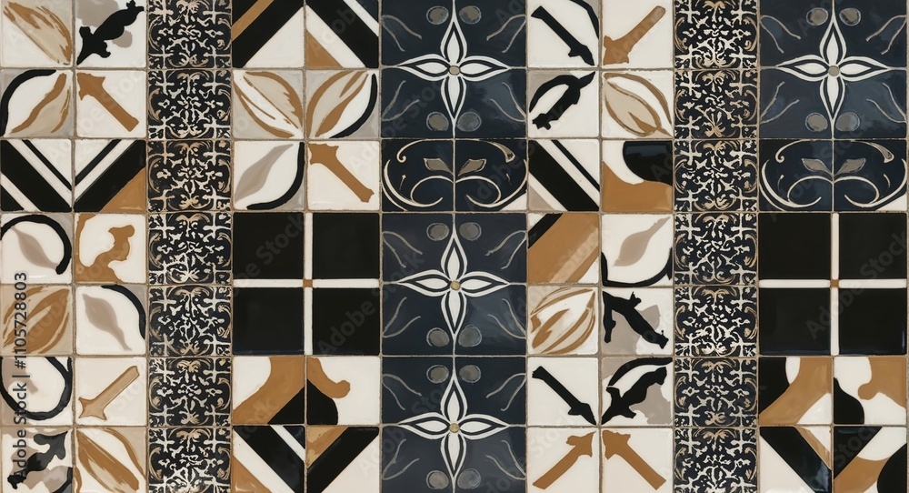 Fototapeta premium Ceramic Tile on Black background design