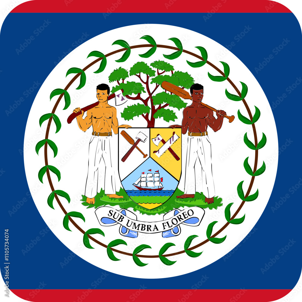 Belize Flag Square Icon Belize Flag Square Icon