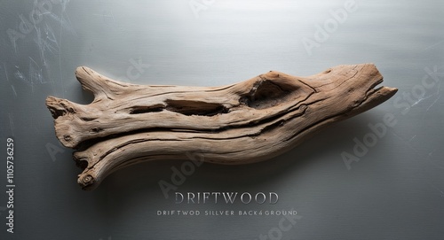Driftwood Piece on Silver background design