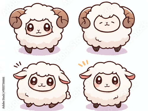 Adorable Cartoon Sheep Illustrations