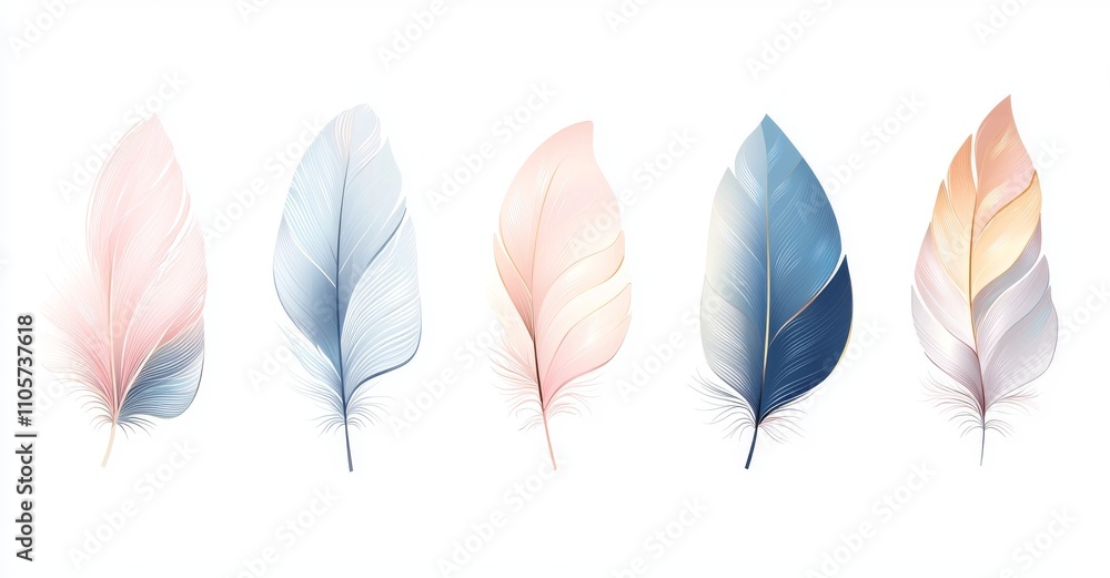 A minimalist painting on canvas, showcasing a three-dimensional image of feathers with a light background. A minimalist painting on canvas, showcasing a three-dimensional image of feathers with a light background.