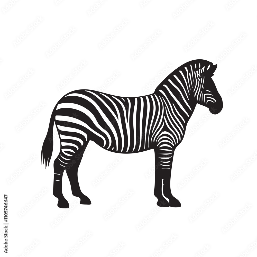 Obraz premium zebra vector, zebra icon, silhouette of zebra crossing vector illustration, zebra silhouette, icon logo