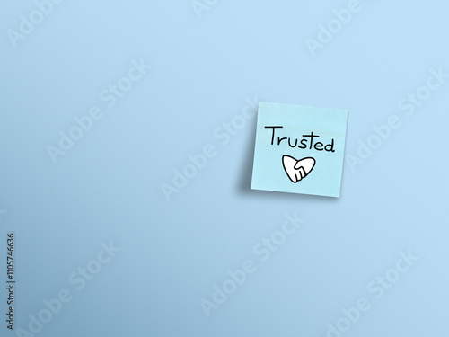 Trusted concept on paper, refer Trusted someone as partner or friendship