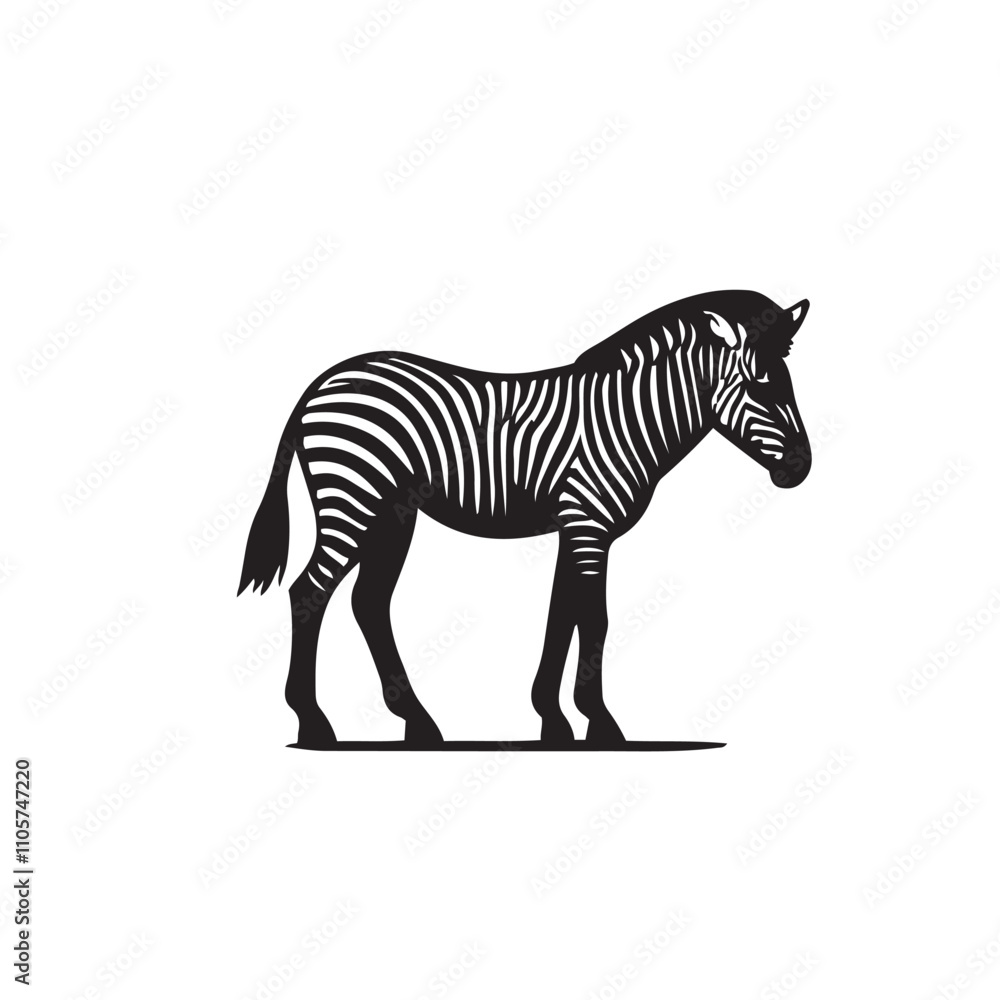 Obraz premium zebra vector, zebra icon, silhouette of zebra crossing vector illustration, zebra silhouette, icon logo
