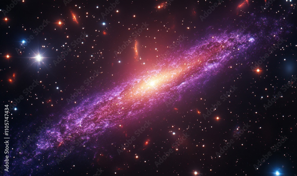 Vibrant Purple Galaxy Background, Generative AI Vibrant Purple Galaxy Background, Generative AI